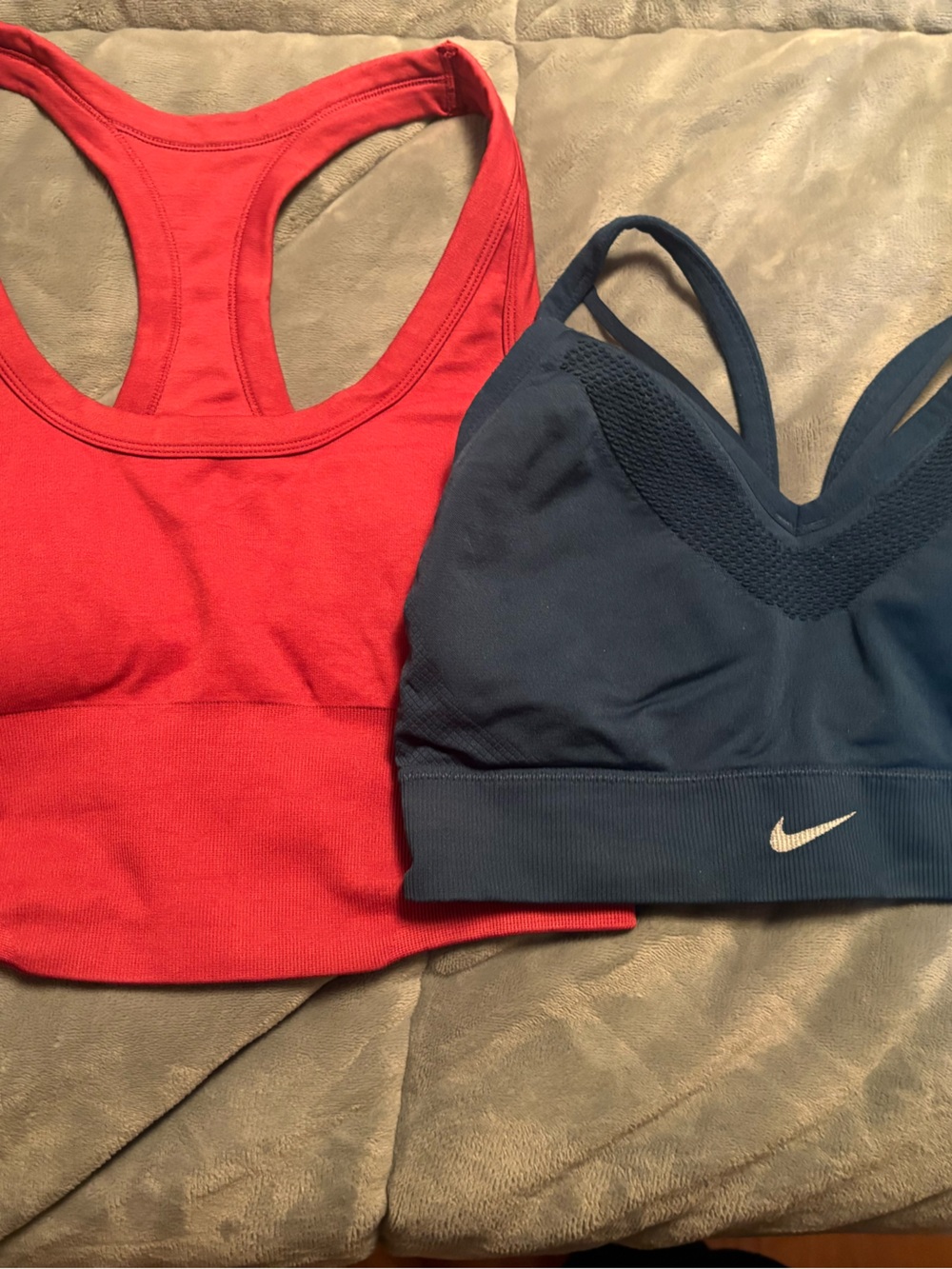 Nike Red Active Crop Top with Interior Care Label